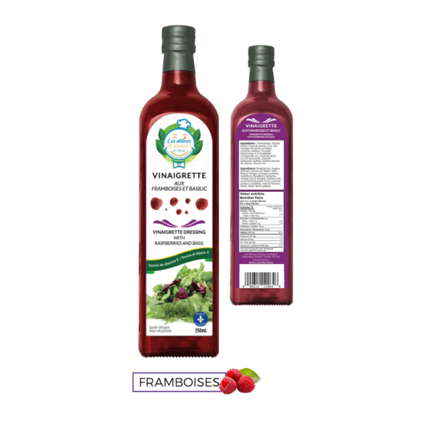 Vinaigrette aux framboises et basilic